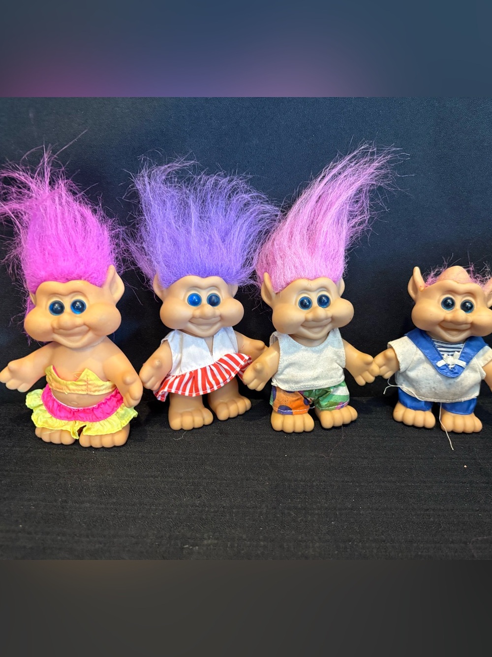 Vintage 1991 TROLL 5" Doll ITB Pink Hair TROLL (1 Missing Hair, Clothes Dirty)